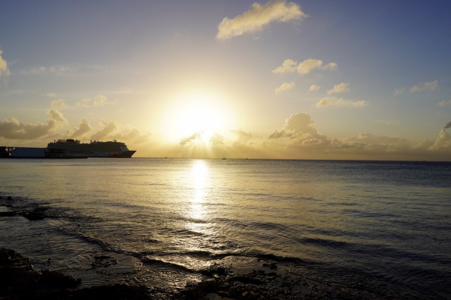 Atardecer en el malecón de Cozumel